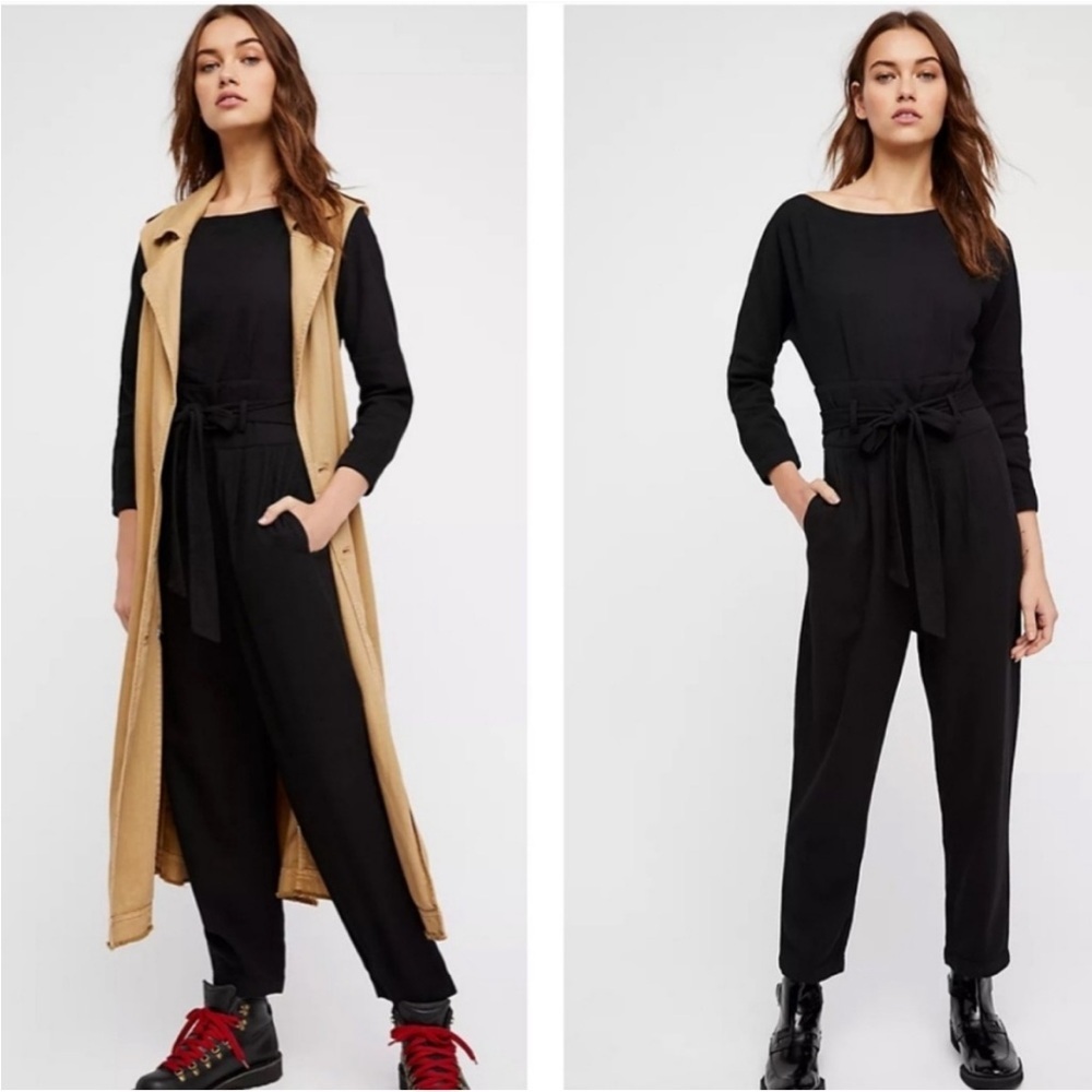 Free People Biffy One-Piece Belted Woven Jumpsuit